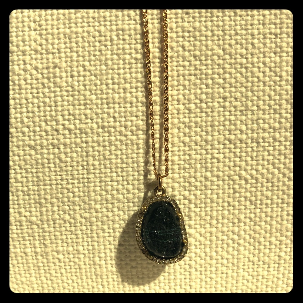 Alexandra Beth Designs Black Druzy Quartz Necklace